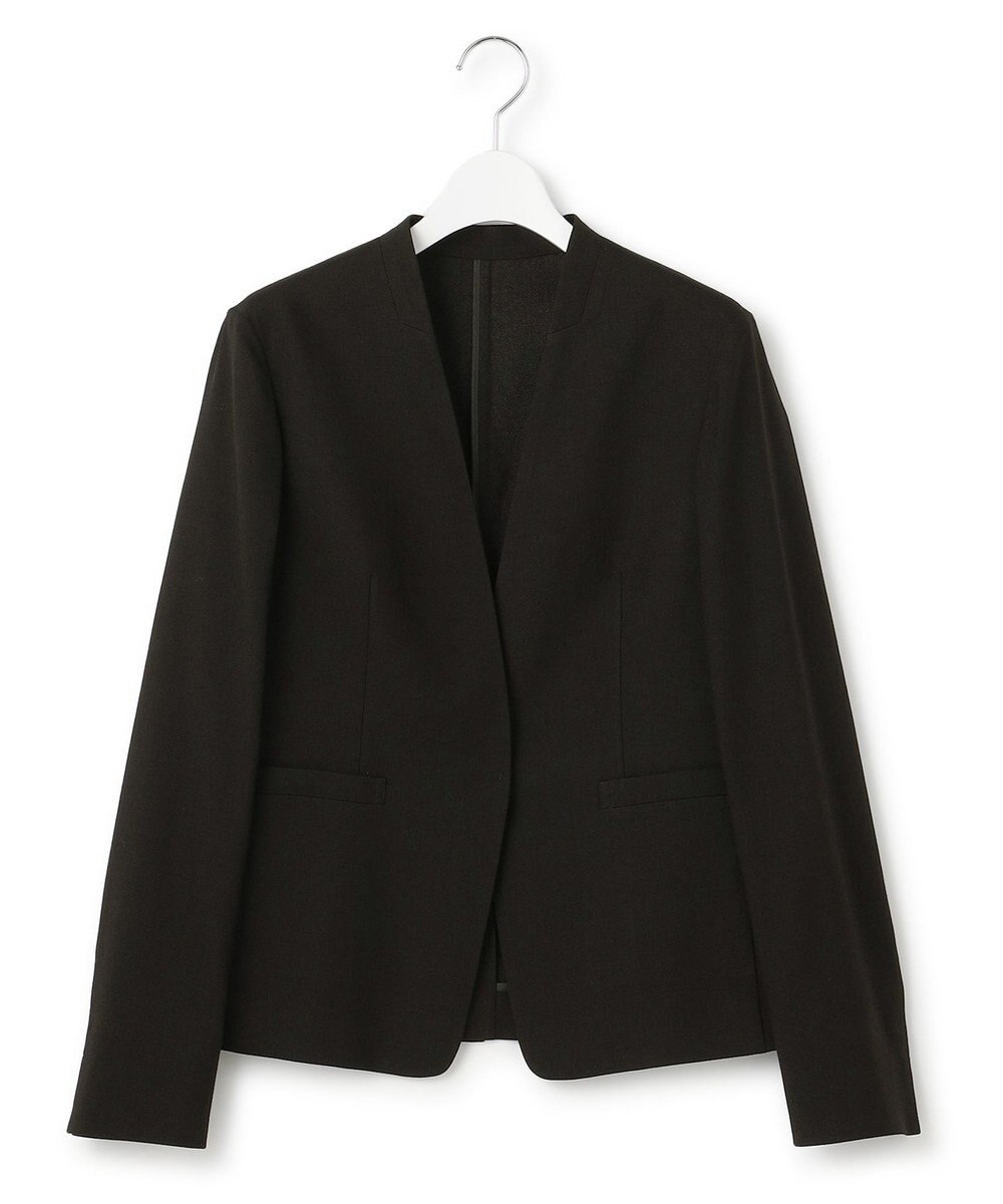 23区 【洗える/セットアップ対応】アイアスマットストレッチ ノーカラー ジャケット 