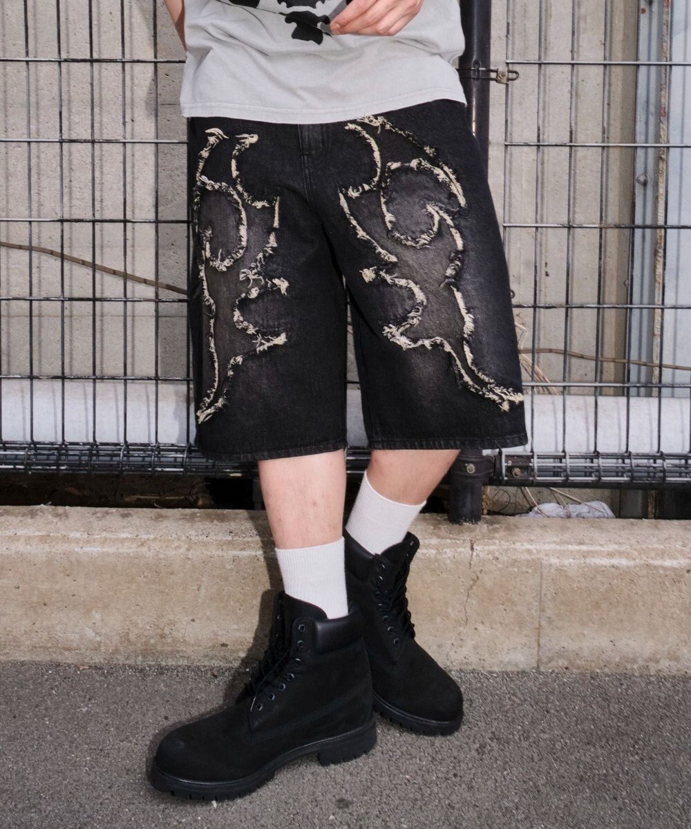 WEGO スーパーバギーフリンジデニムショーツ 