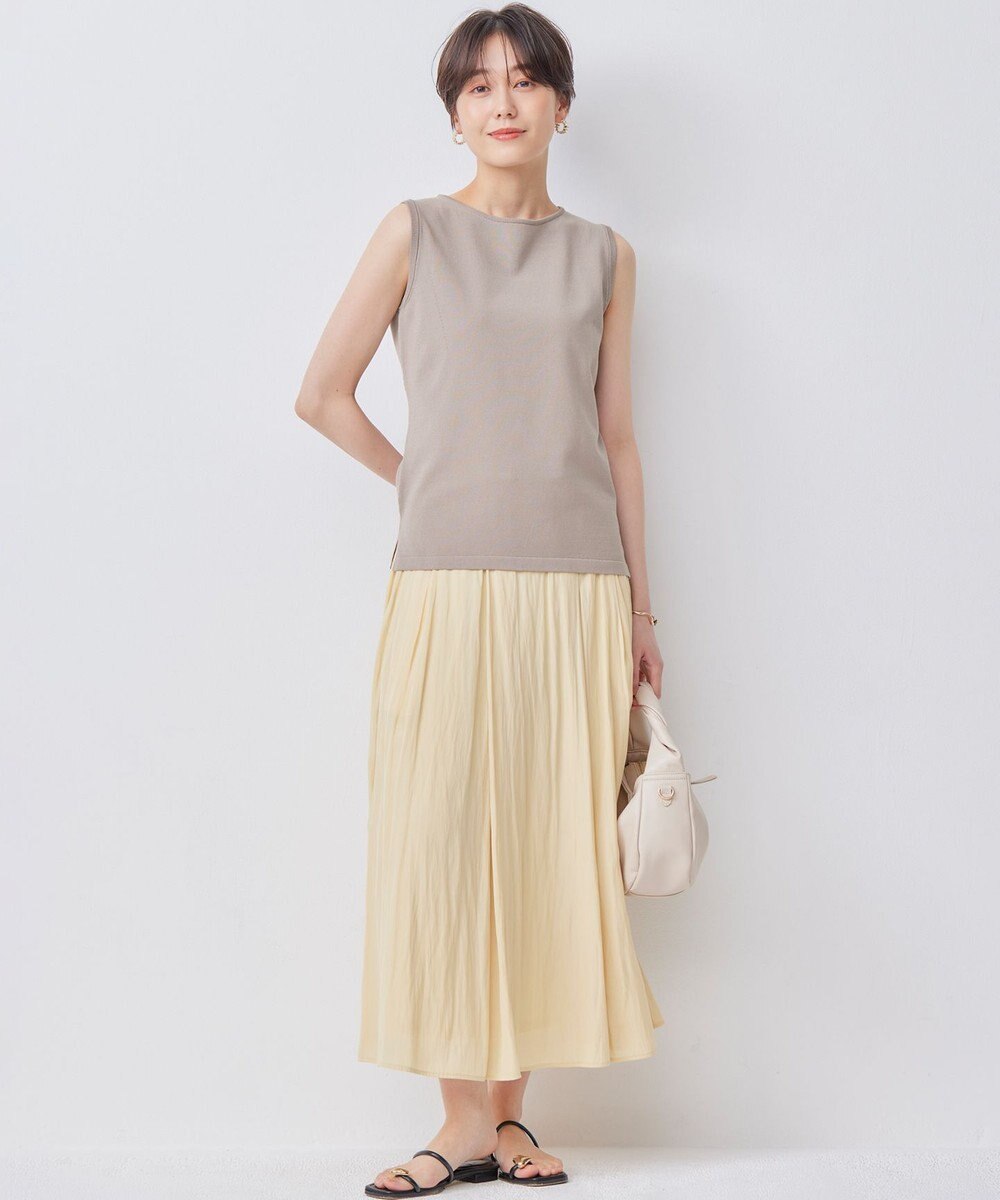 組曲 【WEB限定】ギャザーライトデシン タックスカート 