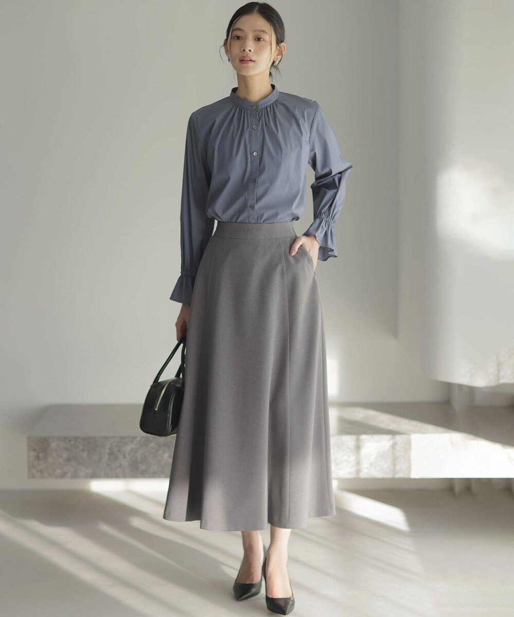 組曲 【2WAY】エアリーシャーティングフリル襟 ブラウス 