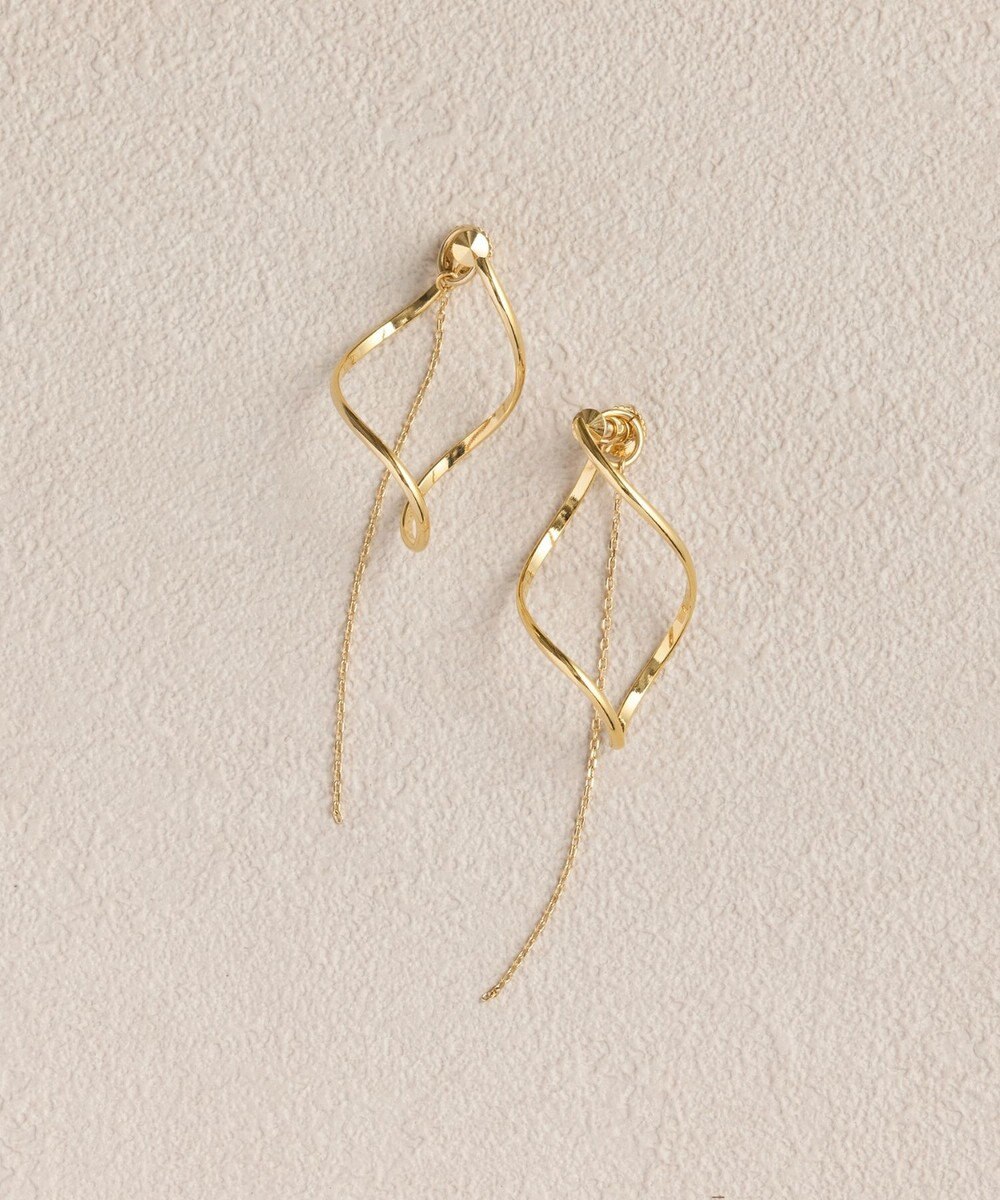 Phoebe 2wayグレースツイストラインイヤリング　ゴールド 