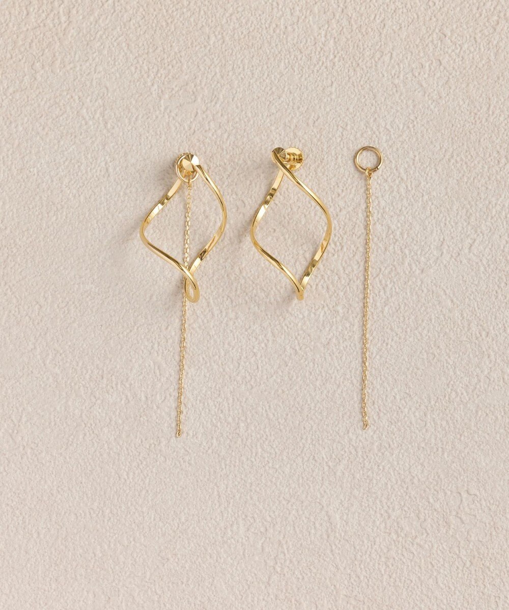 Phoebe 2wayグレースツイストラインイヤリング　ゴールド 