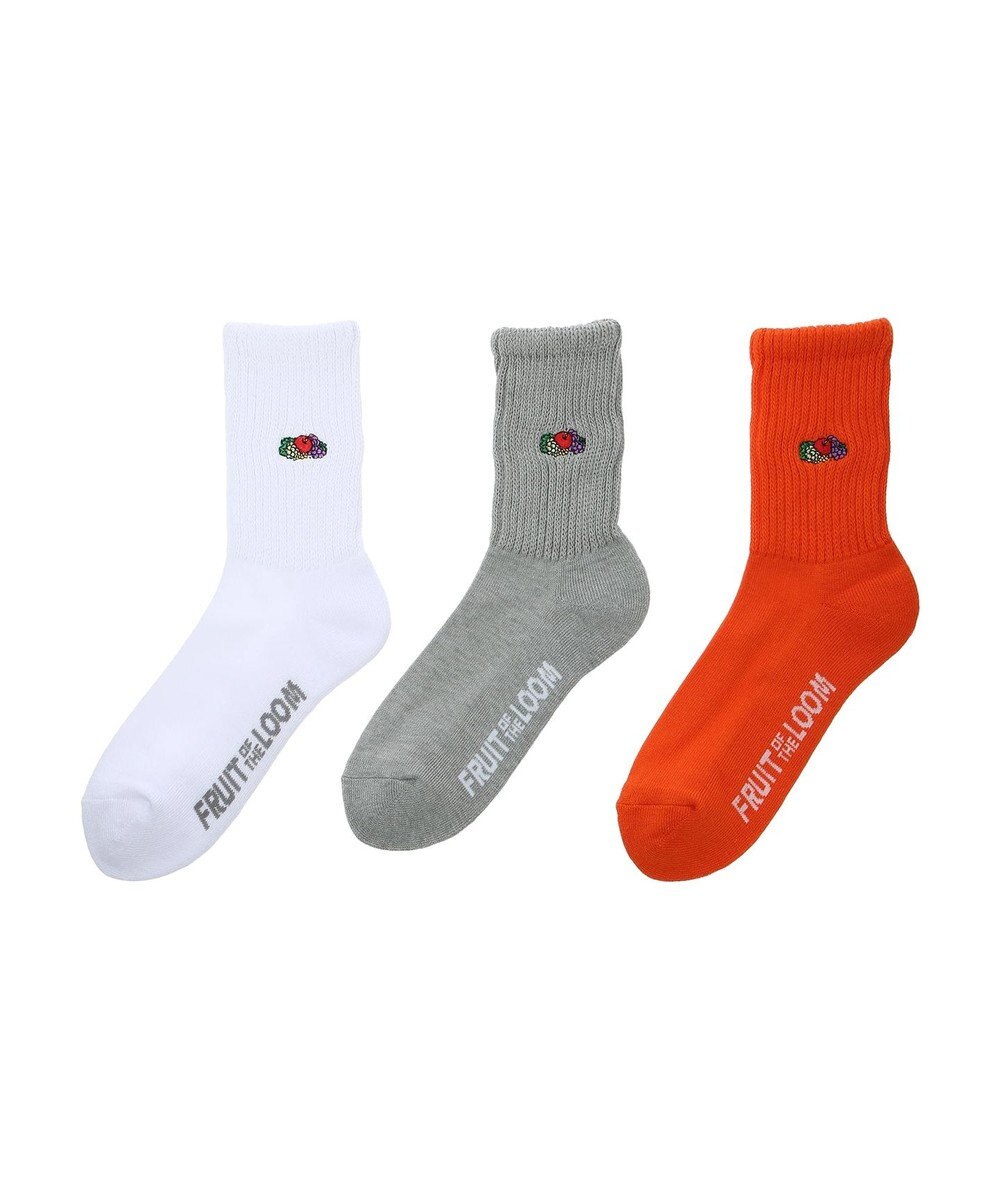 Green Parks ■ＦＲＵＩＴ　ＯＦ　ＴＨＥ　ＬＯＯＭ　刺繍３ＰソックスＡ 