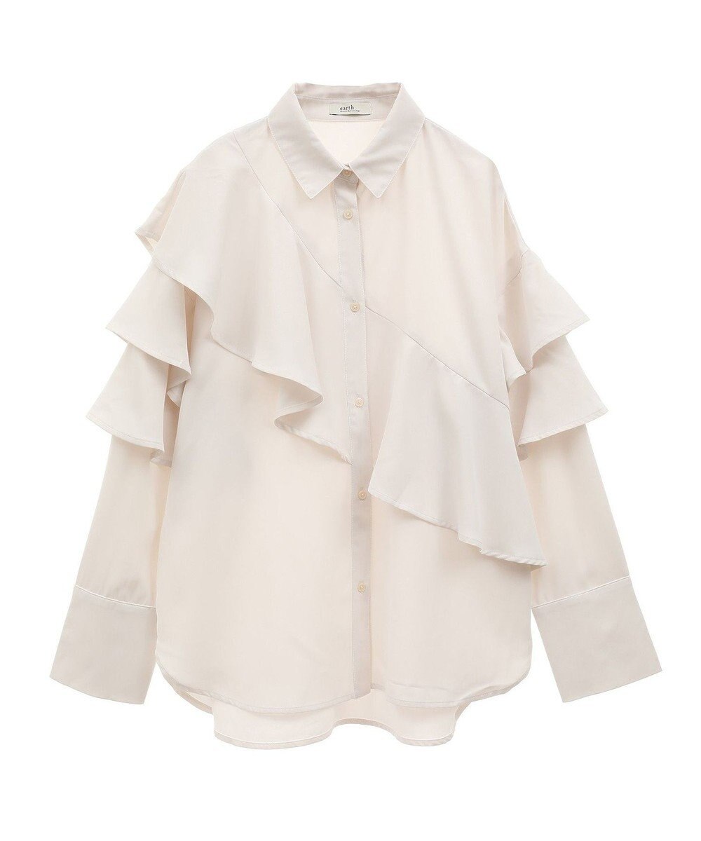 earth music&ecology アシメラッフルシャツ 