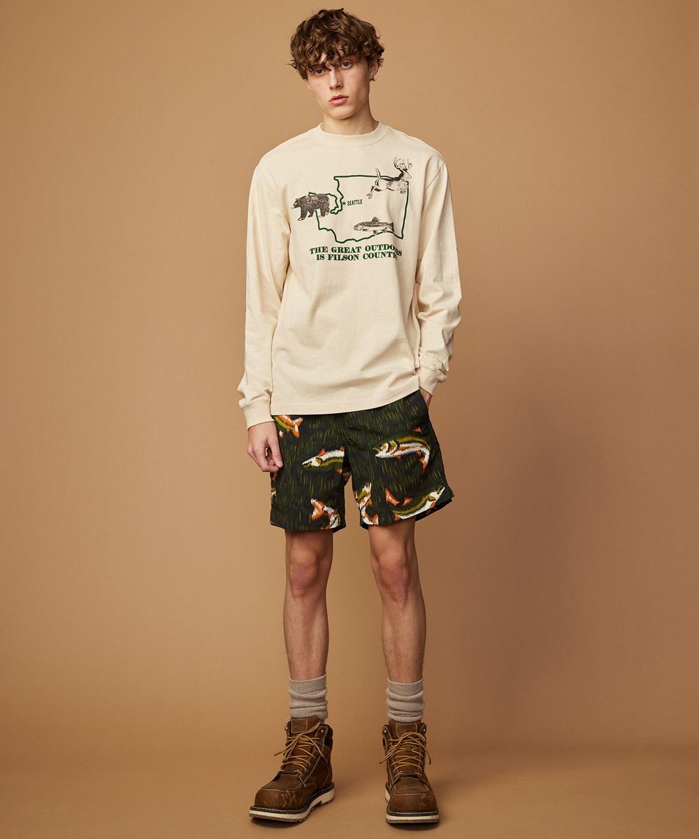 JOSEPH ABBOUD MOUNTAIN 【FILSON】LONG SLEEVE PLONEER GRAPHIC T SHIRT 