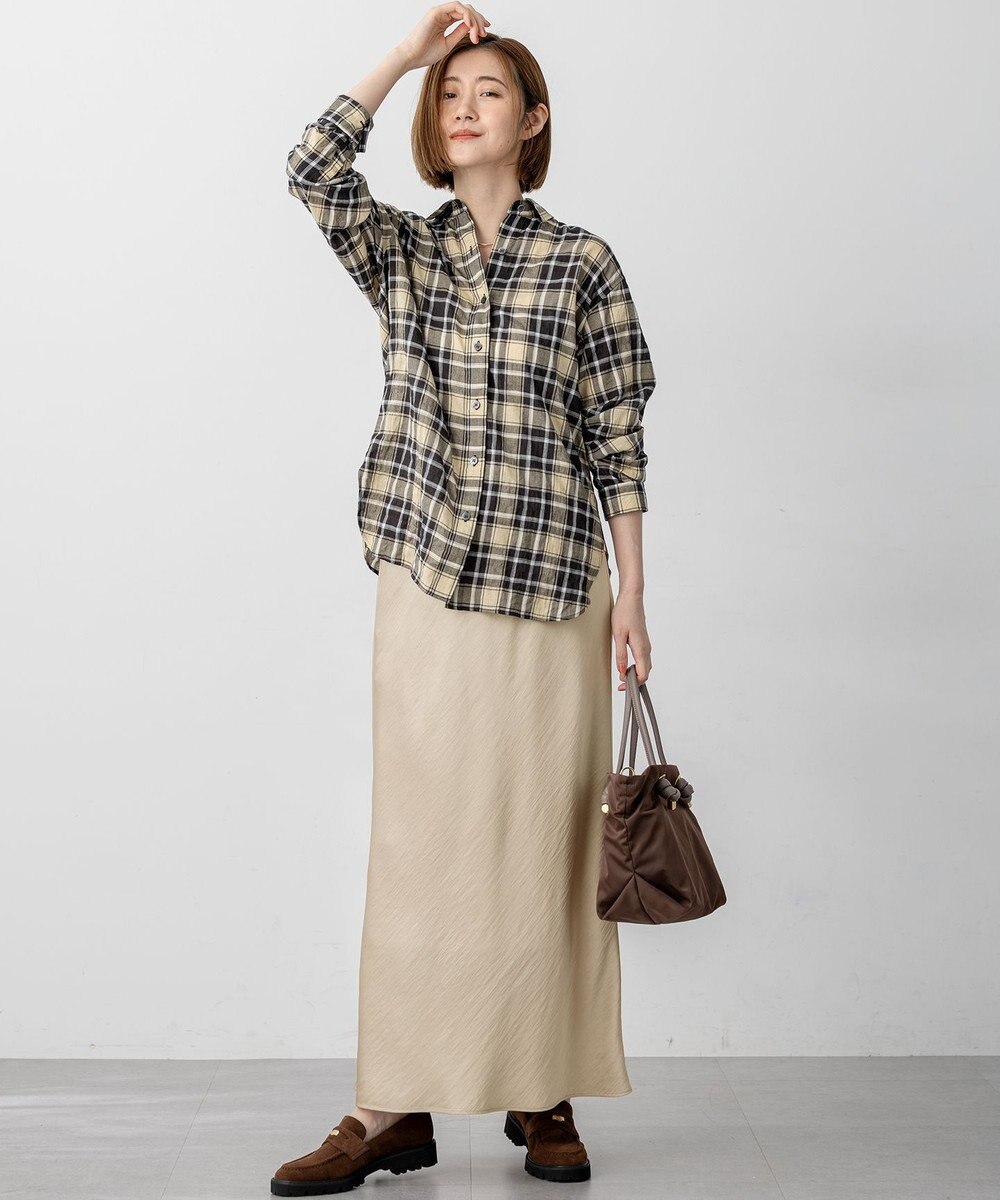 23区 【WEB限定】シャーリング チェック シャツ 