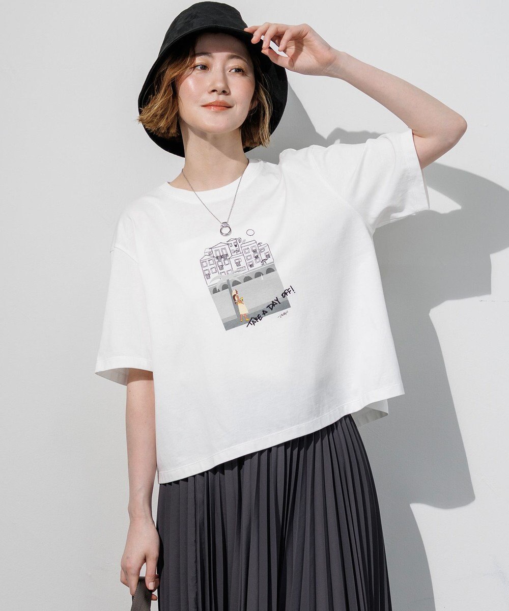 23区 Lauren Rolwing コラボ グラフィックプリント フレア Tシャツ 