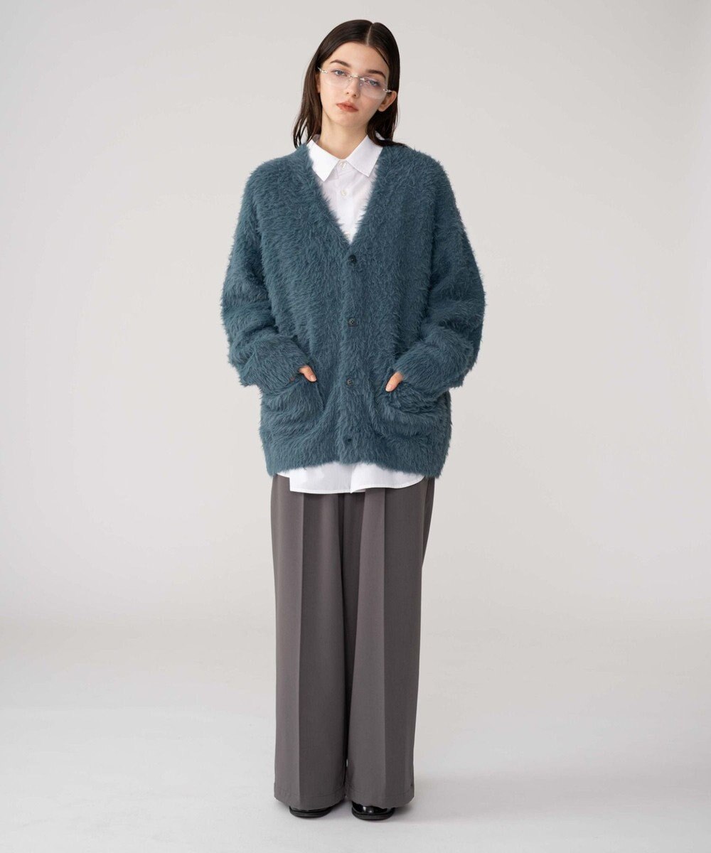 WEGO 【2025秋冬新作/ユニセックス着用ITEM/SMLサイズ展開】フェザーニットカーディガン 