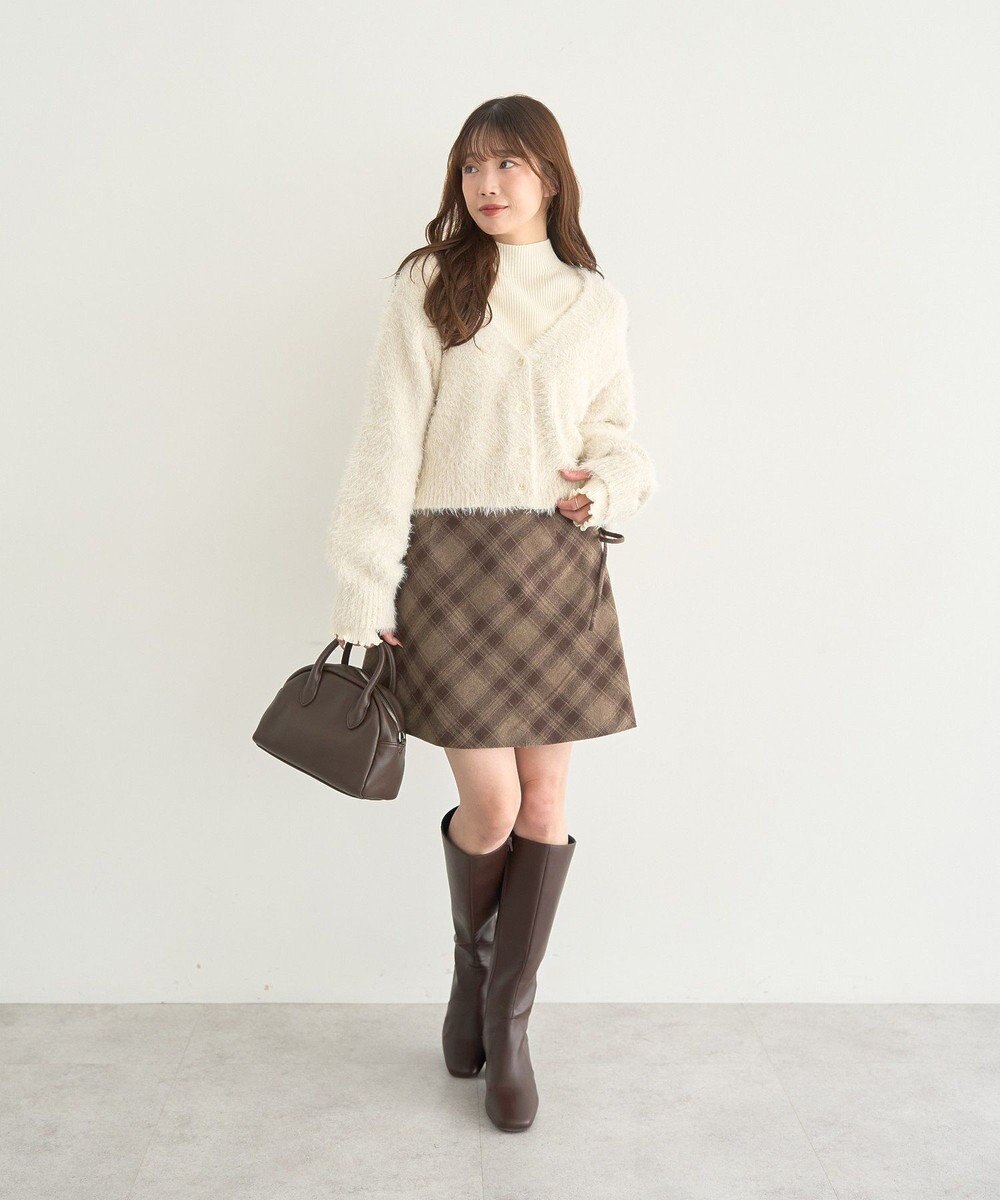 earth music&ecology サイドレースアップミニスカート 