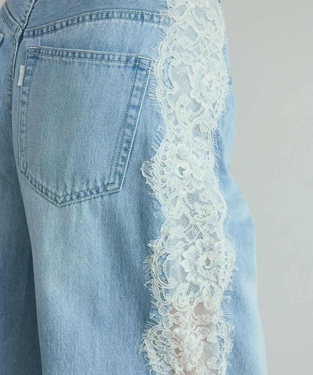 GRACE CONTINENTAL サイドレースデニムパンツ 