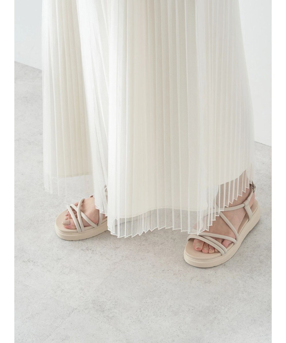 earth music&ecology レースチュールプリーツワンピース 