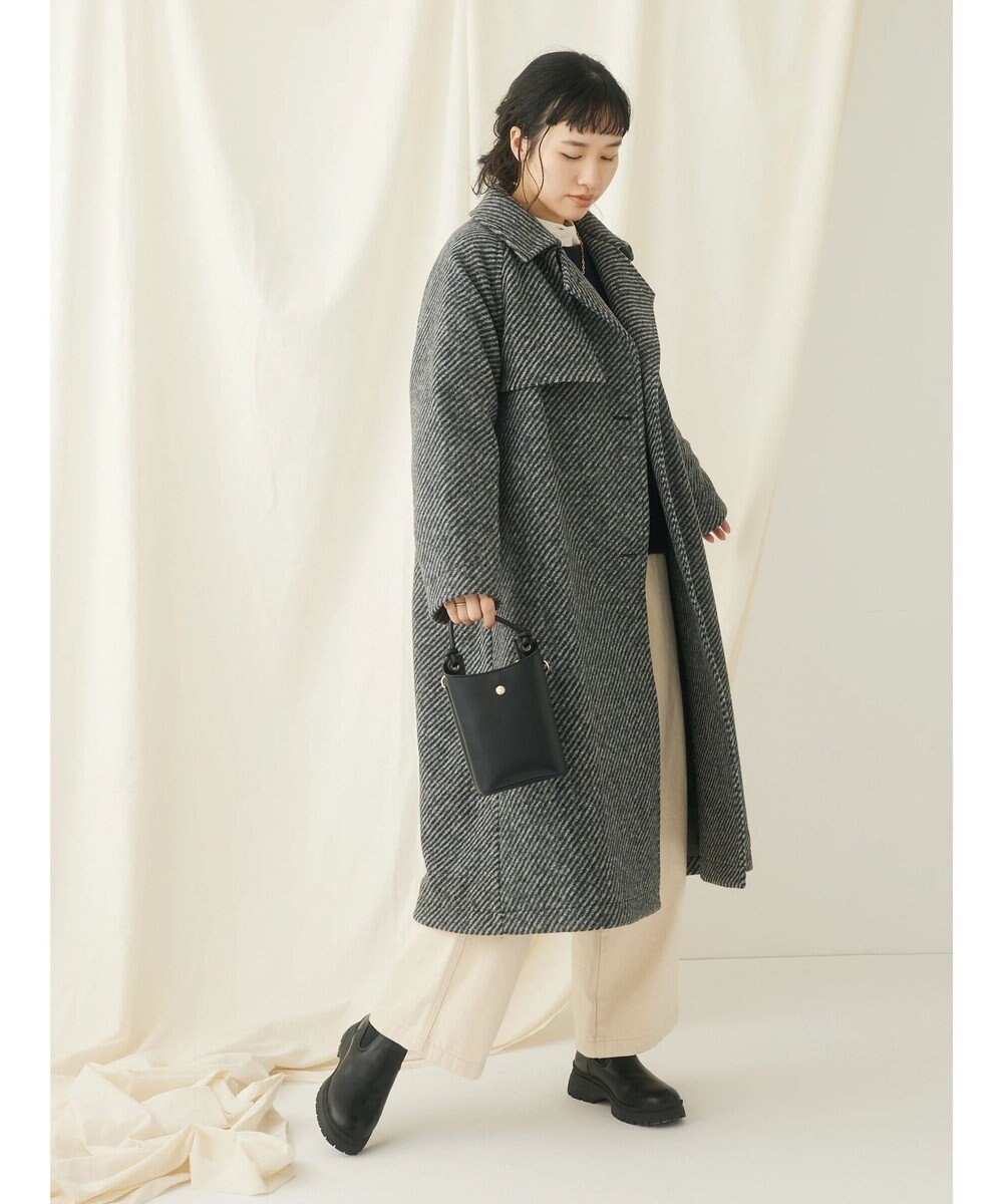 CRAFT STANDARD BOUTIQUE ウール混ガンパッチロングコート 