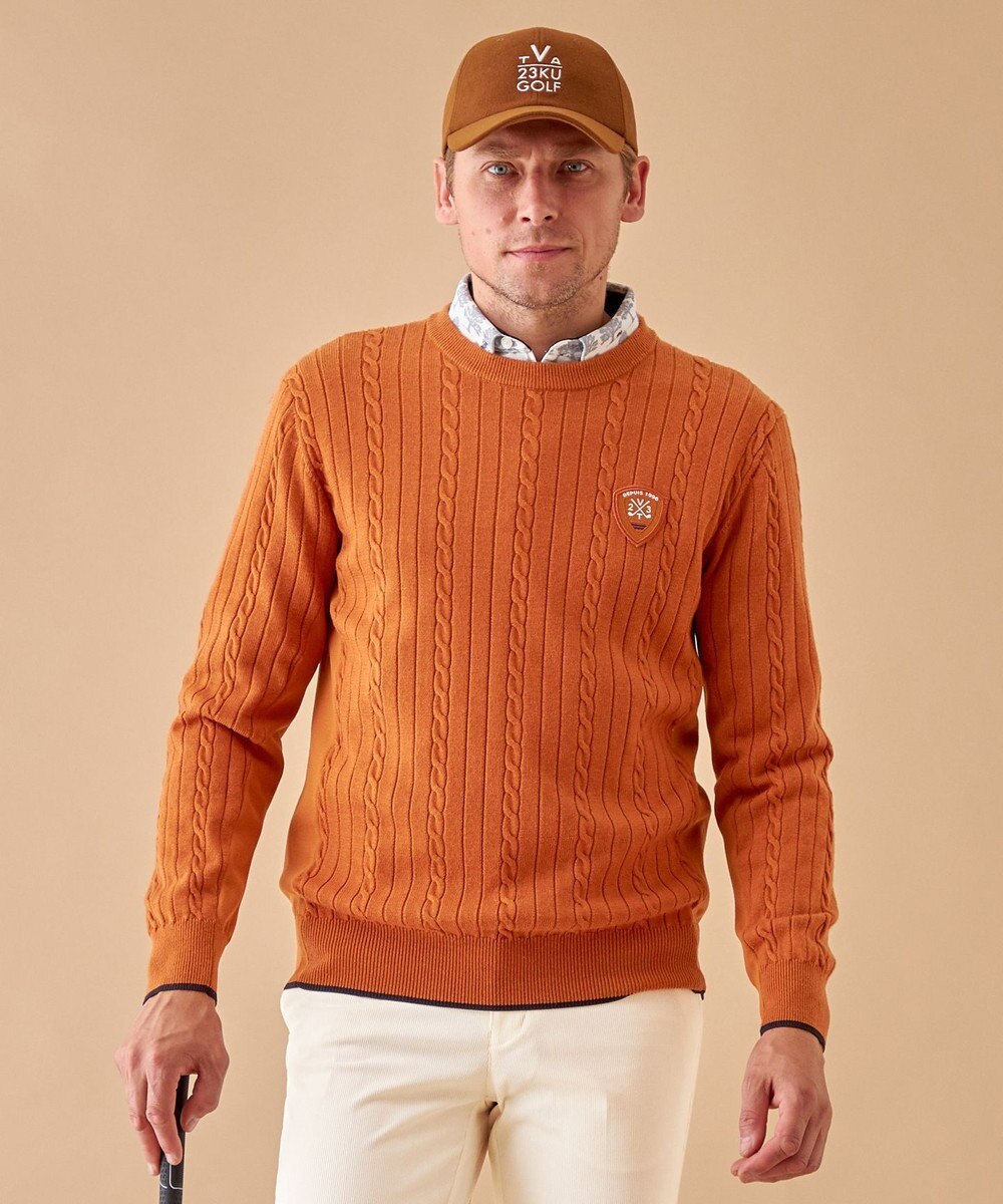 23区GOLF 【MEN】【ウォッシャブル】ストレッチ カラーニット 