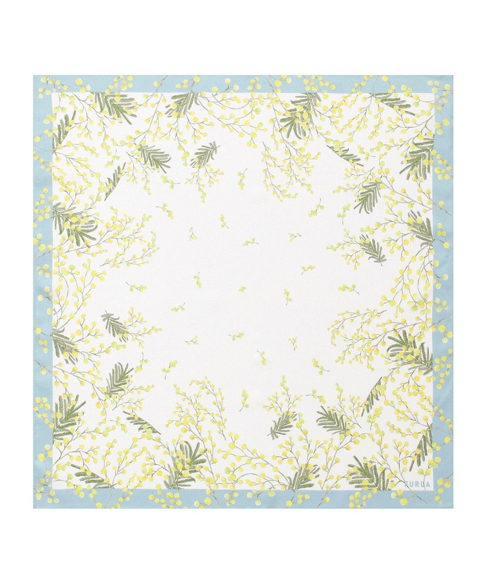 MOONBAT 【シルク100%】FURLA (フルラ) ミモザ シルクプリントスカーフ 65cm×65cm UV対策 手洗い可能 