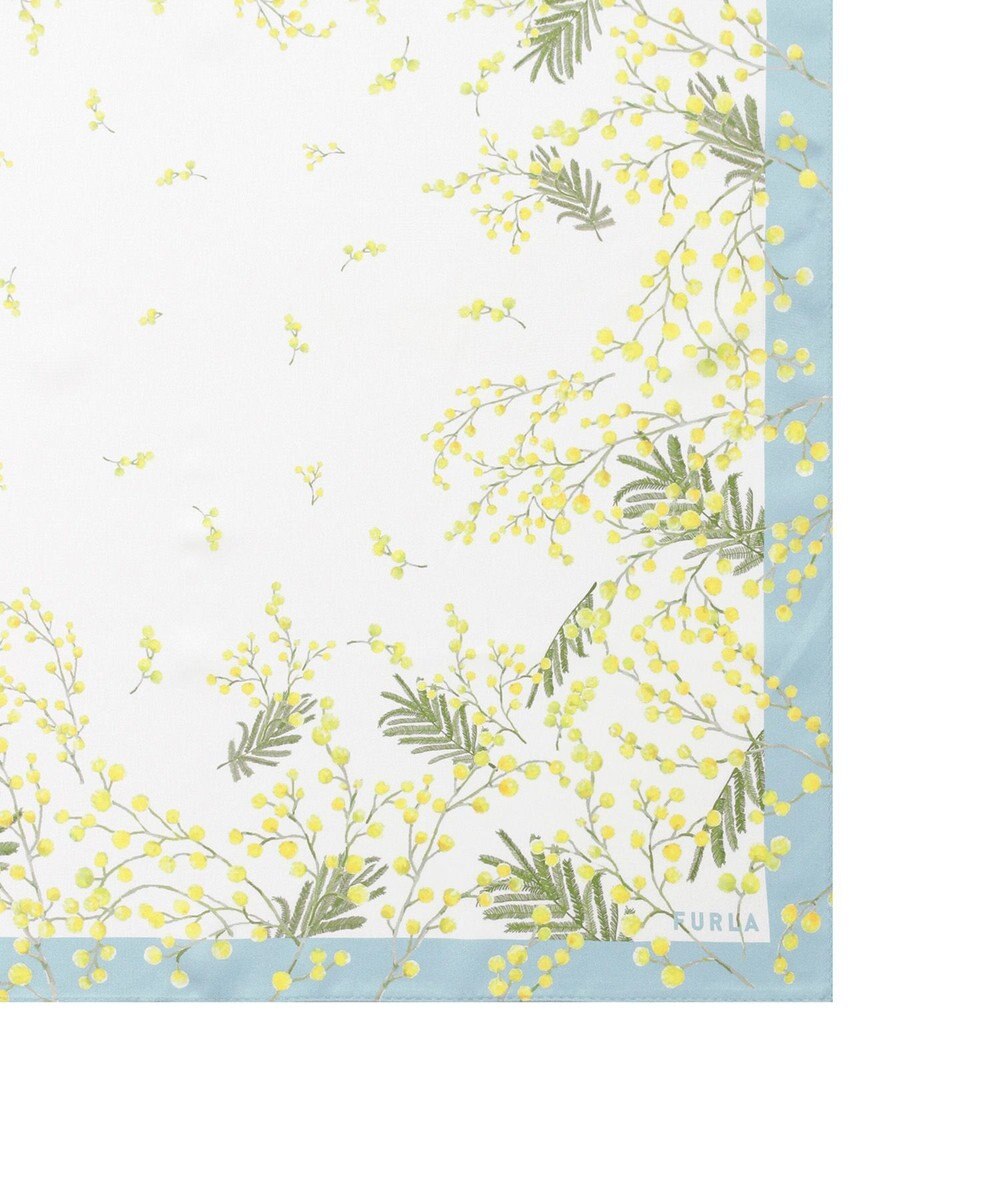 MOONBAT 【シルク100%】FURLA (フルラ) ミモザ シルクプリントスカーフ 65cm×65cm UV対策 手洗い可能 