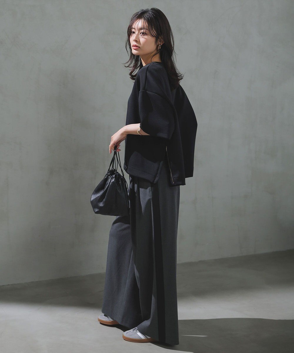 UNFILO 【VERY掲載】BEAUTY FORM JERSEY light サイドZIP プルオーバー 