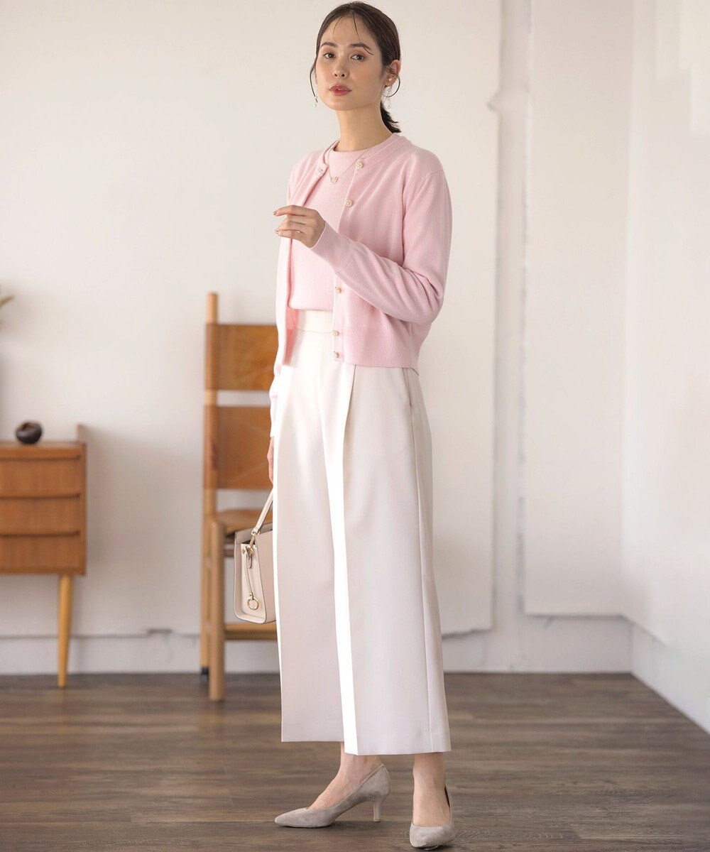 組曲 L 【アンサンブル対応可】ピュアカシミヤ ビジューカーディガン 