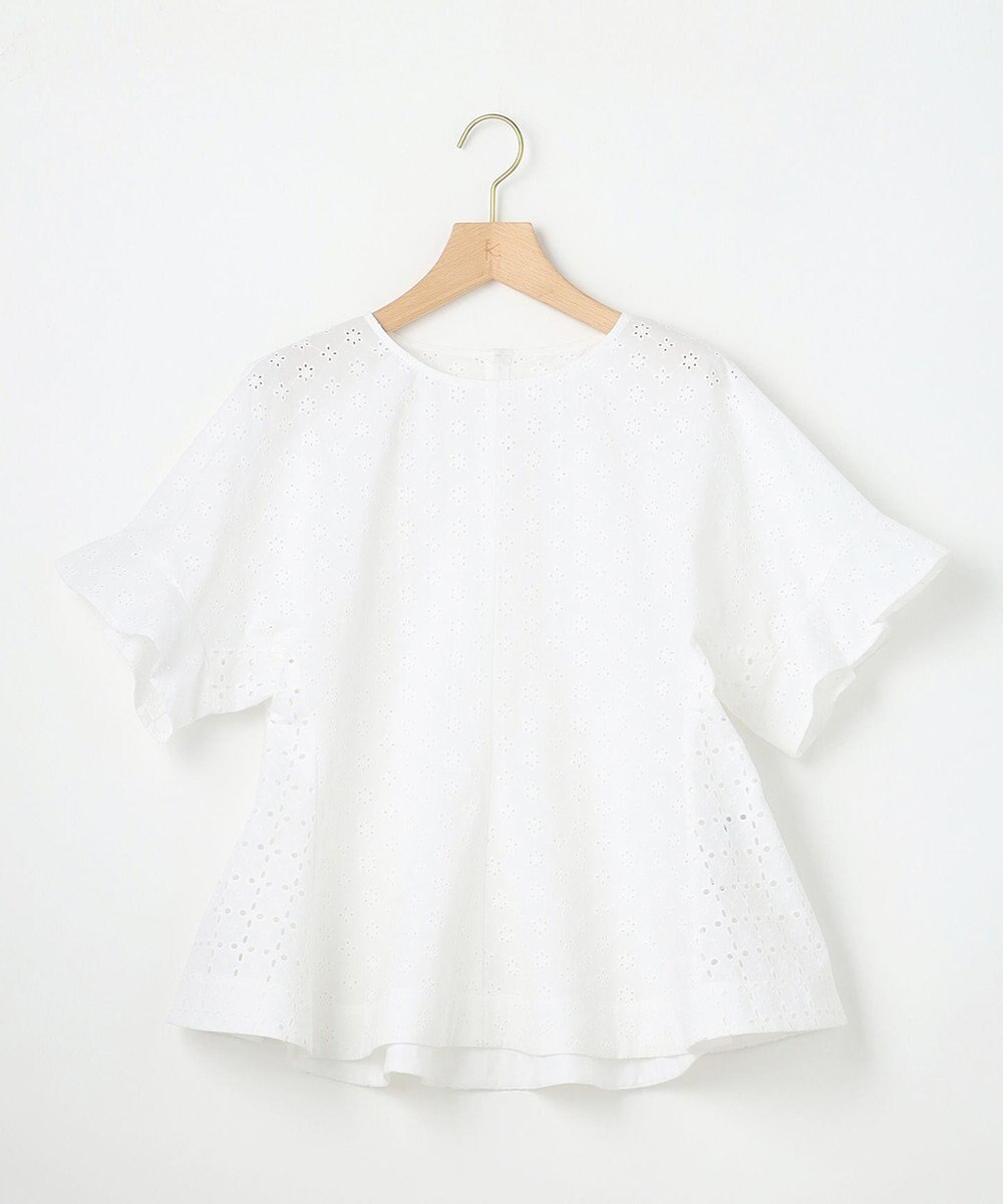 組曲 S 【WEB限定カラーあり】エンブロイダリーレース ペプラムブラウス 
