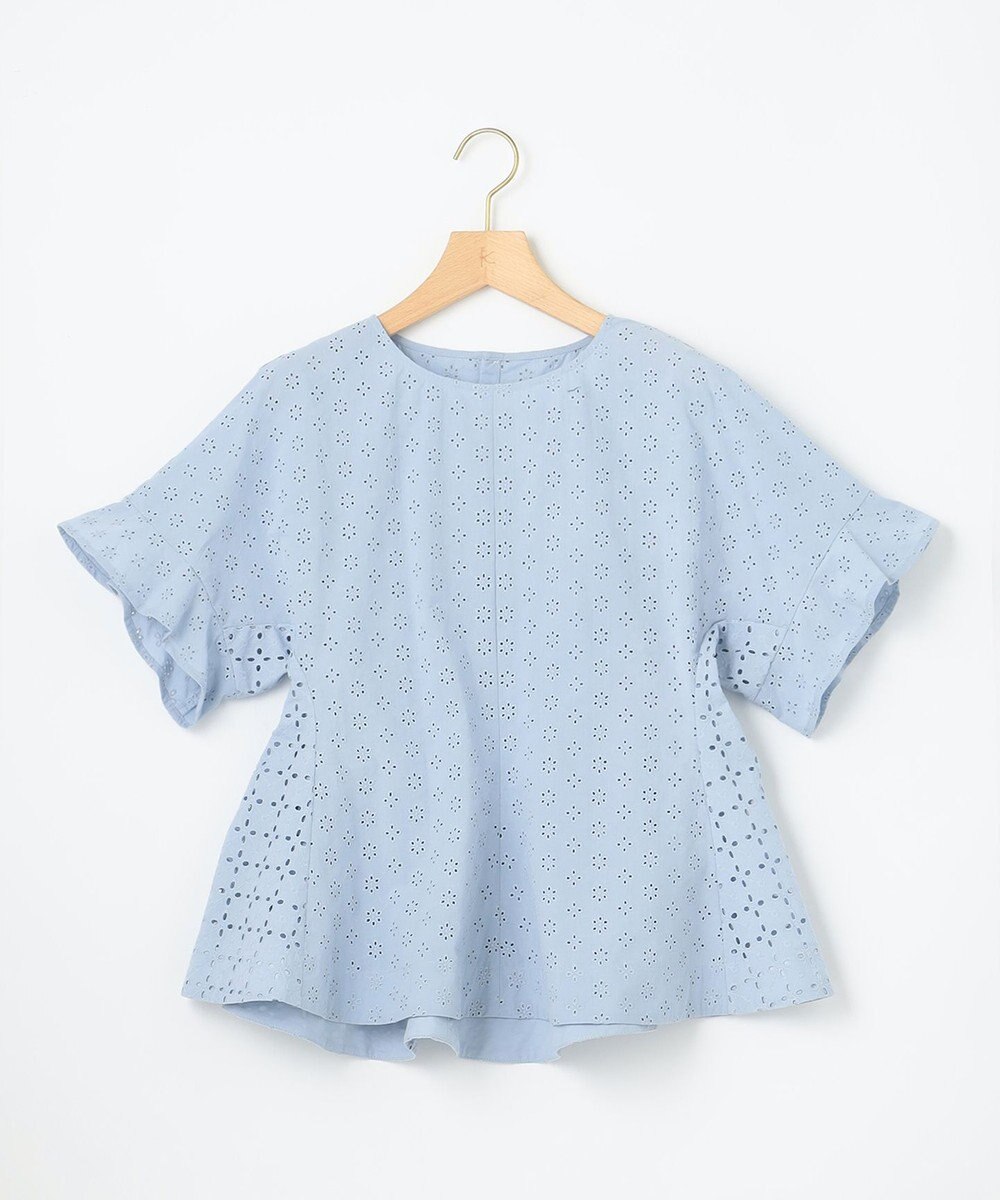 組曲 L 【WEB限定カラーあり】エンブロイダリーレース ペプラムブラウス 