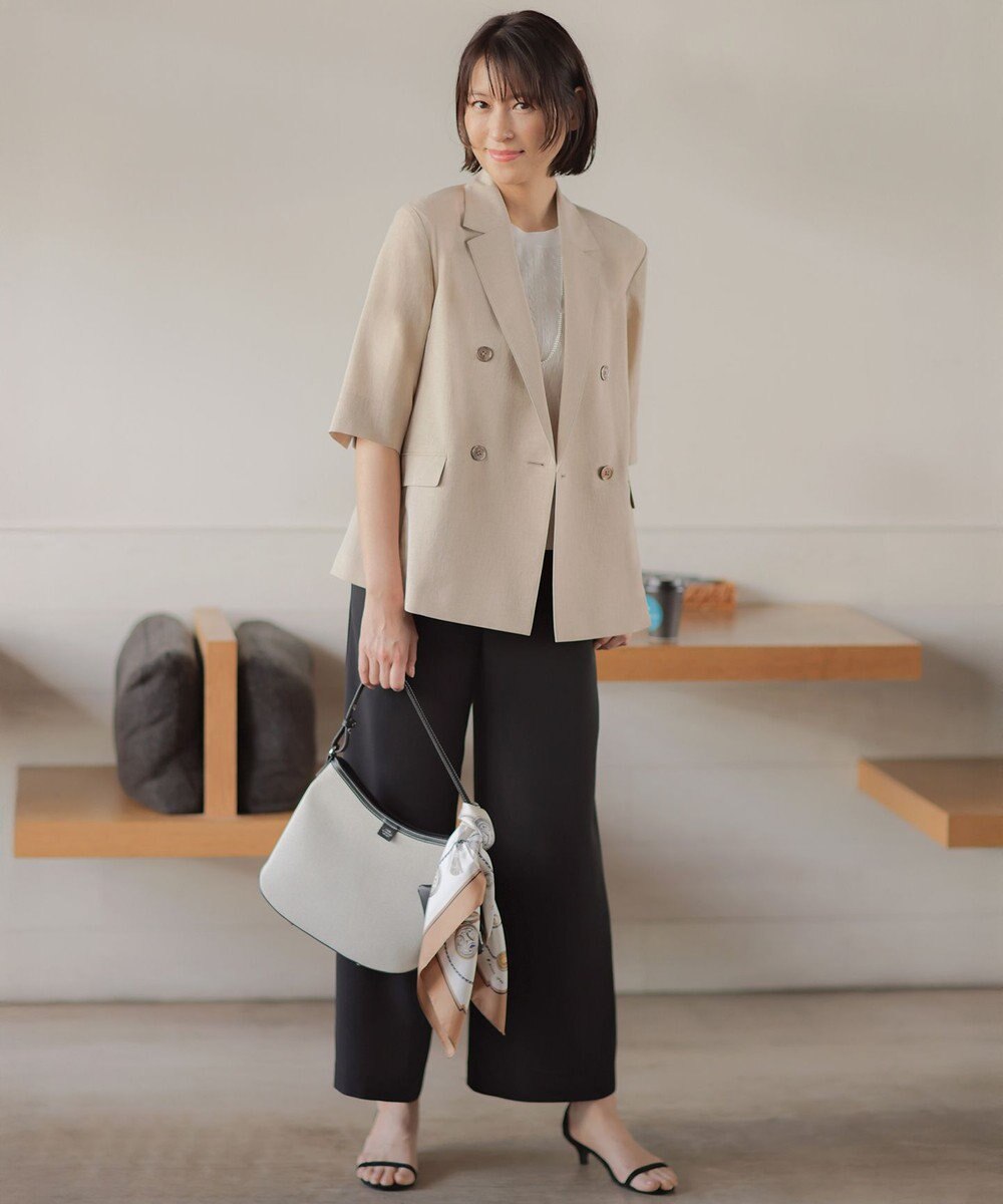 J.PRESS LADIES L BREEZ COOL トロ ハーフスリーブ ダブル ジャケット 