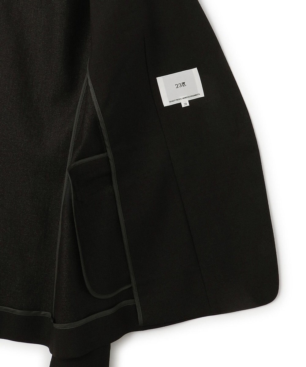 23区 【洗える/セットアップ対応】アイアスマットストレッチ ノーカラー ジャケット 