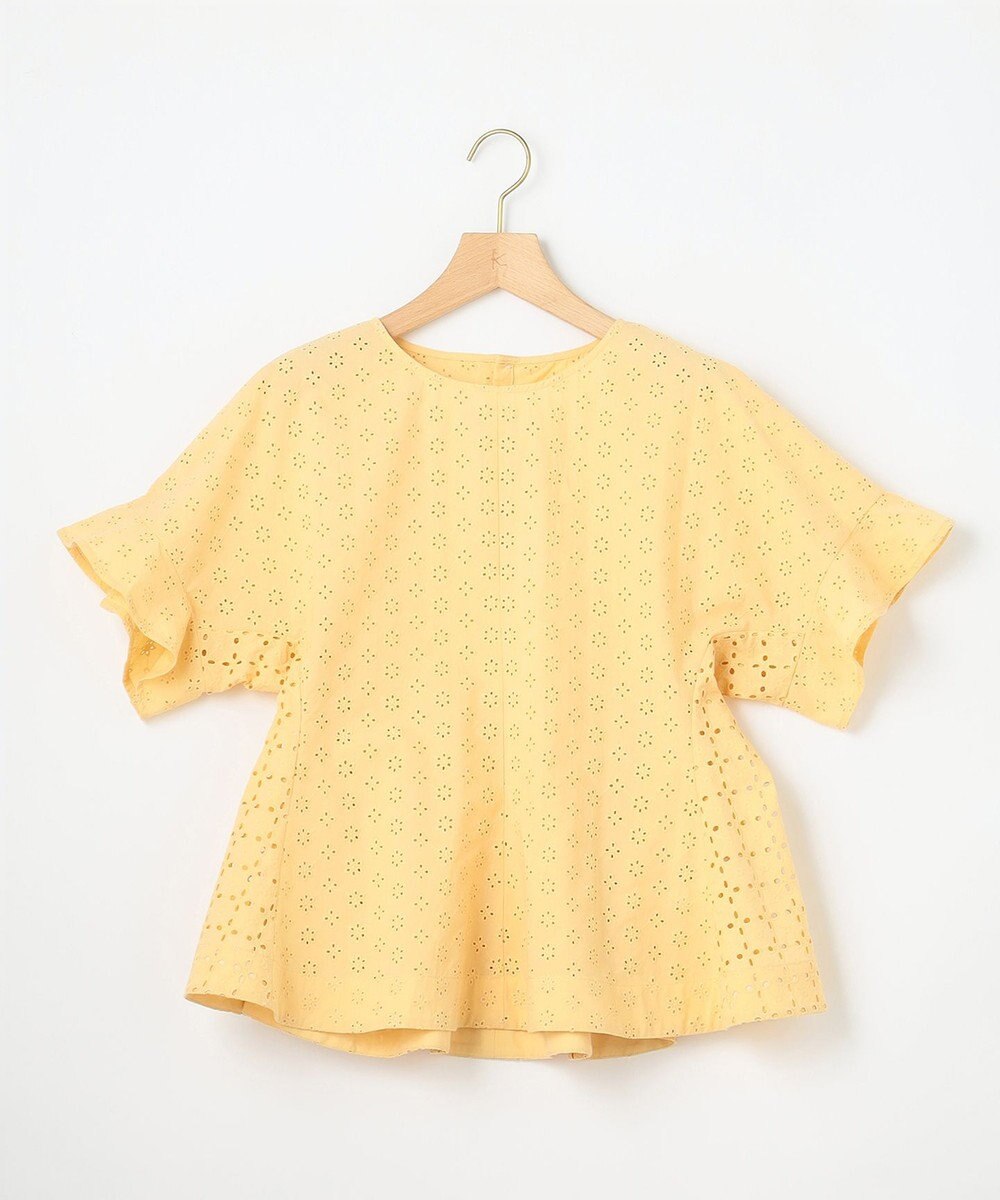 組曲 【WEB限定カラーあり】エンブロイダリーレース ペプラムブラウス 