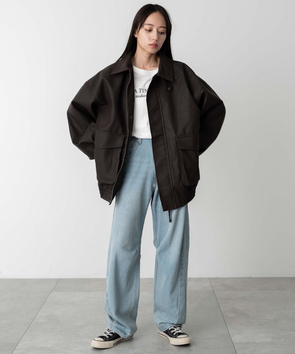 WEGO 【ユニセックス着用ITEM】エコレザー2WAYフライトジャケット 