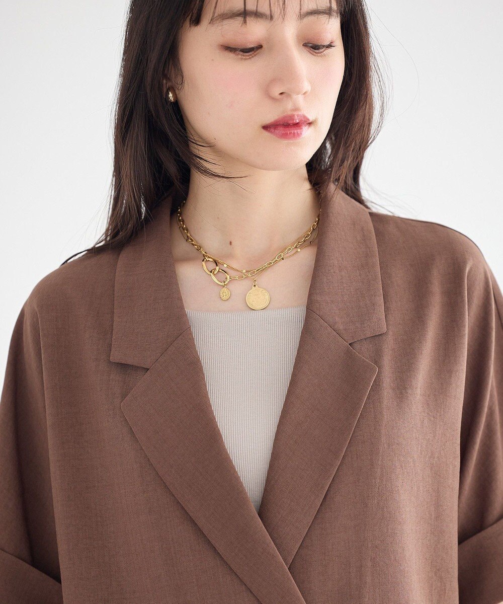 earth music&ecology 【セットアップ対応】リネンライクダブルジャケット 