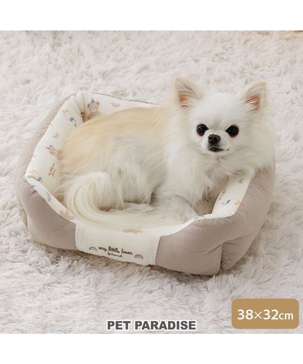 PET PARADISE ペットパラダイス くまちゃん キルトカドラー S  超小型犬 38×32cm 