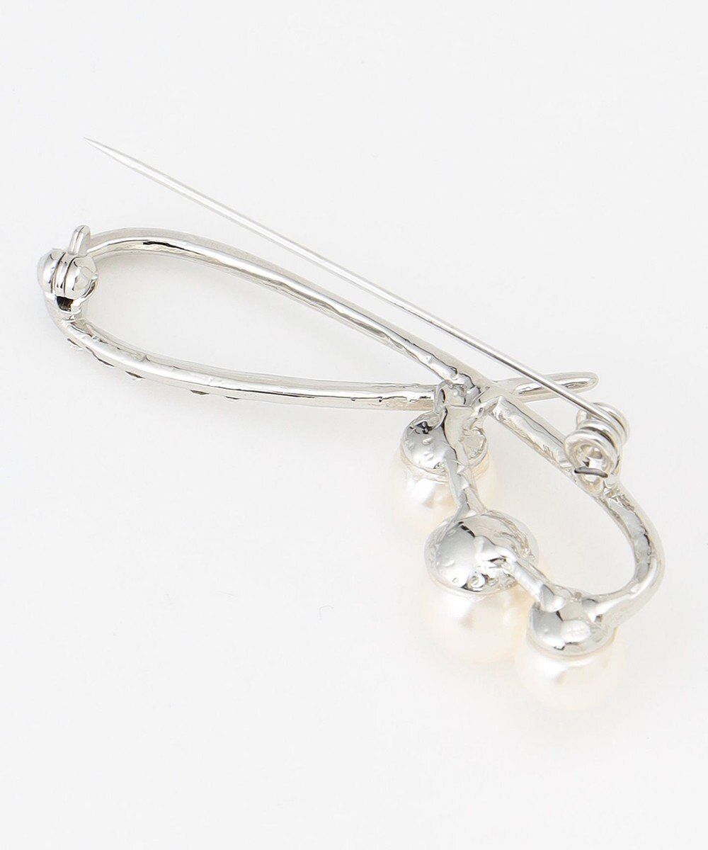 ANY SIS メタルラインパール調 ブローチ 