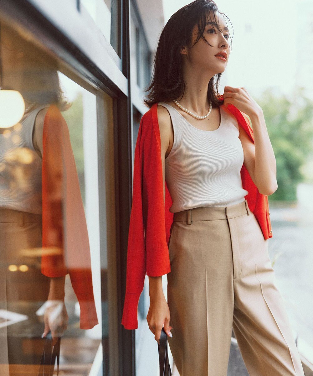 23区 L 【洗える】ドライ2WAYストレッチ テーパードパンツ 