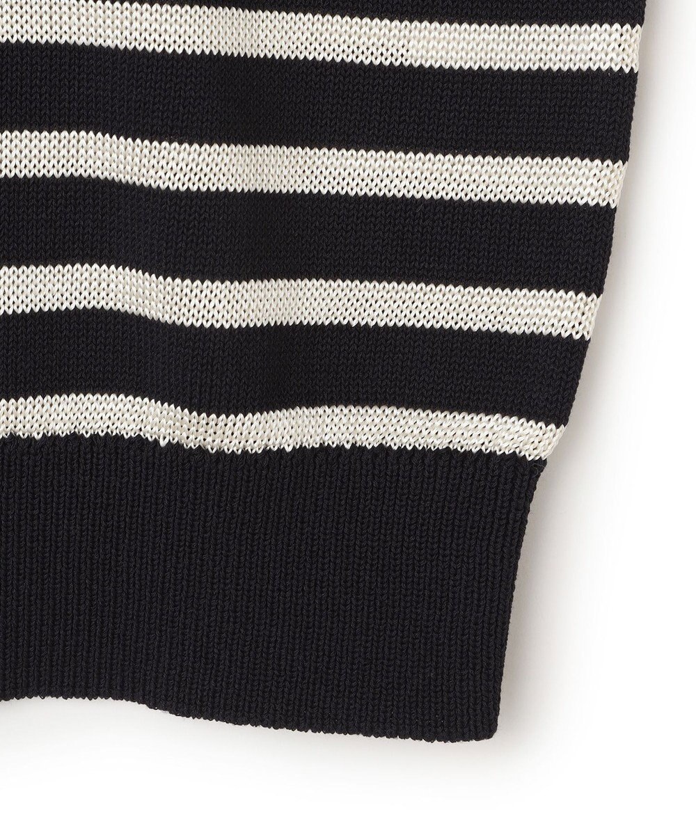 BEIGE， HELIODOR / レーヨンボーダーマリンボタンニット 