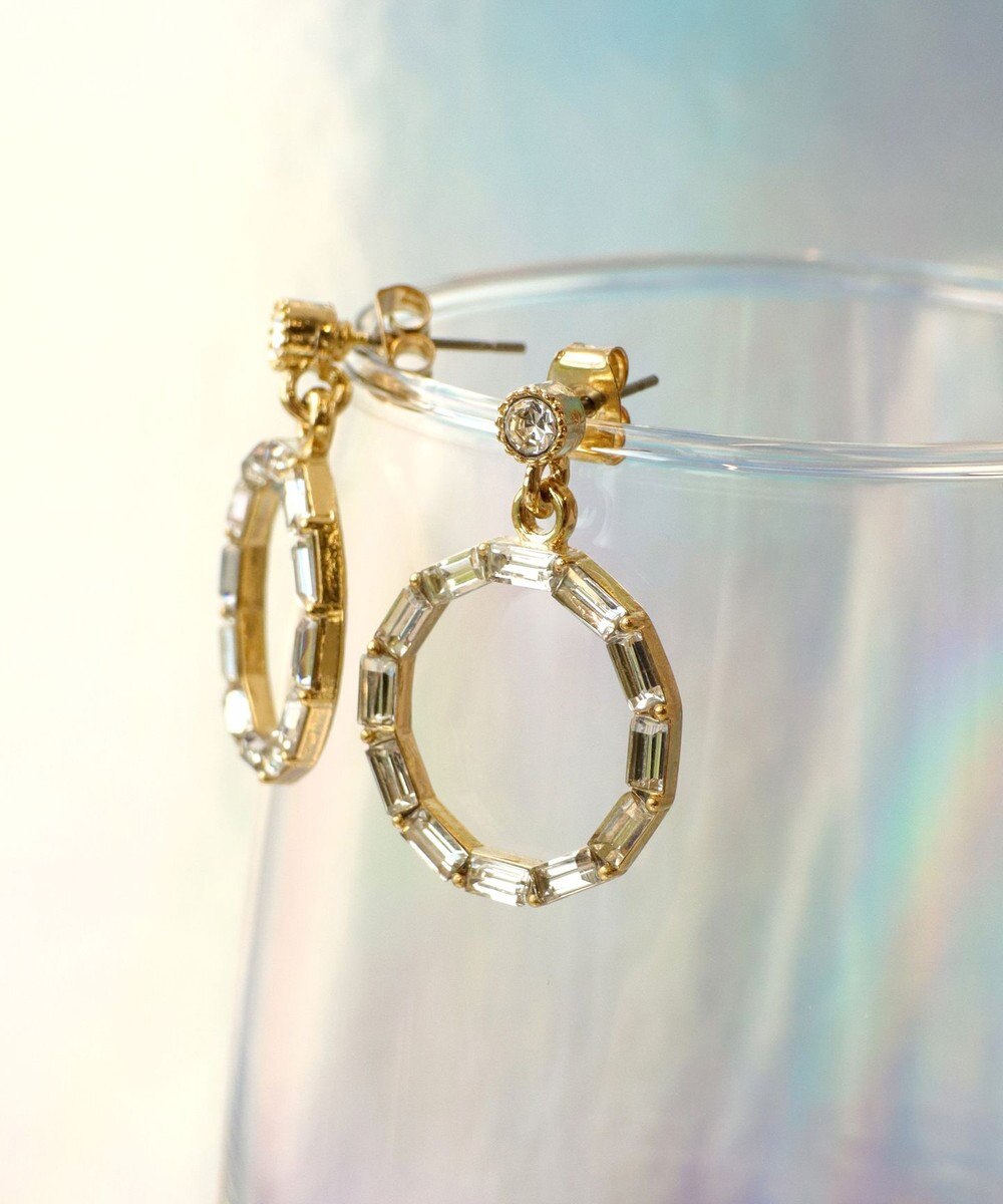 Tiaclasse   カッティングガラスサークルピアス 