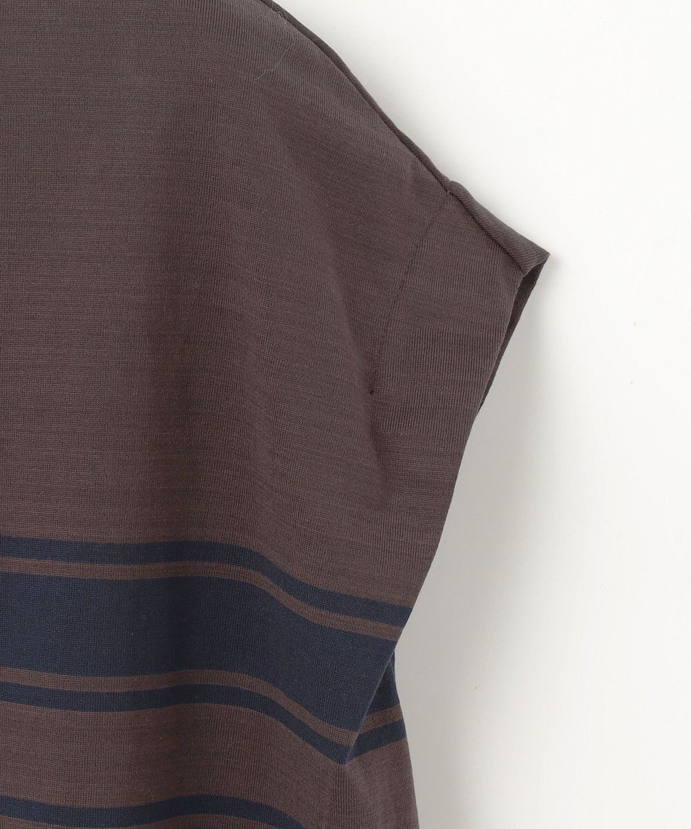 23区 【洗える】ランダムボーダー フレンチスリーブ カットソー 