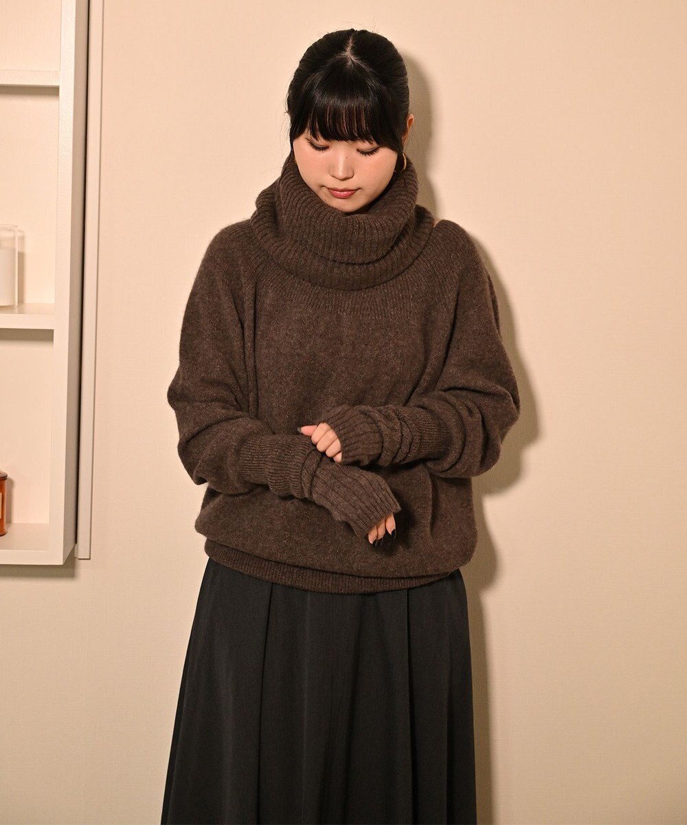 TOQUE 〈大草直子さんアドバイザー〉ベビーアルパカ×ウール縮絨ニットラグランスリーブ 