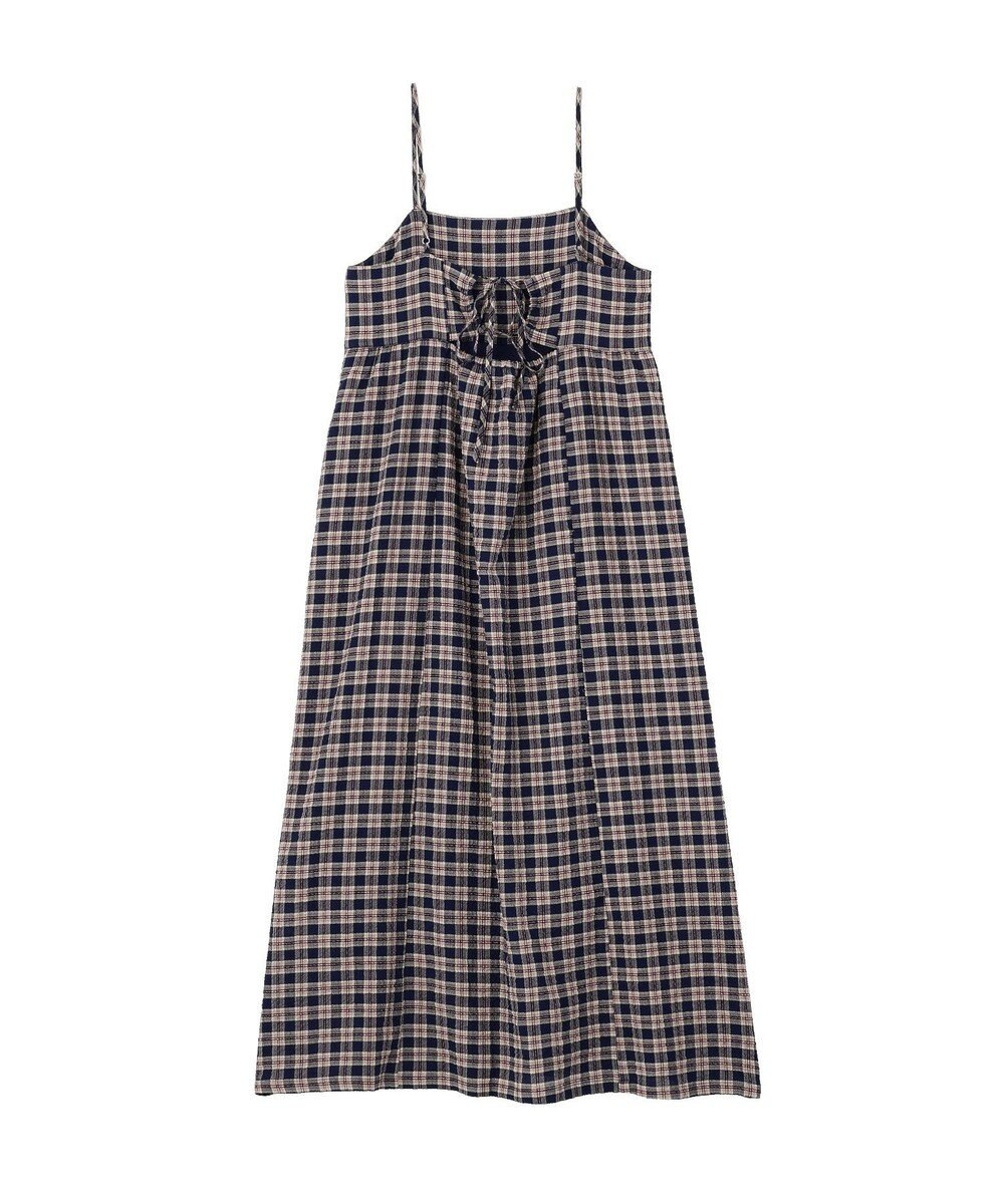 earth music&ecology シャーリングラメチェックキャミワンピース 
