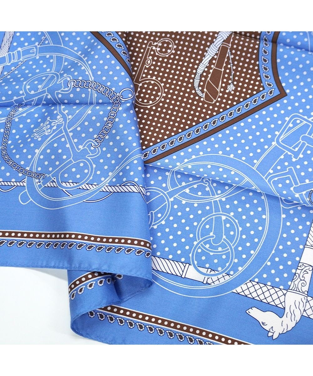 Marca ＜秋の新作＞【Marcaオリジナル】水玉&ベルト 小判 シルクツイル スカーフ 