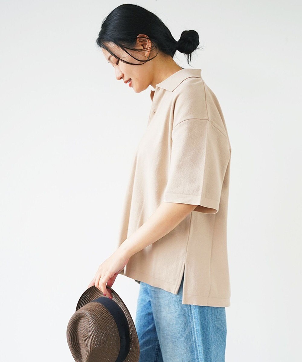 WHITE MAILS 【UNISEX】PAPER KINT HALF SLEEVE OVERSIZED ポロシャツ 