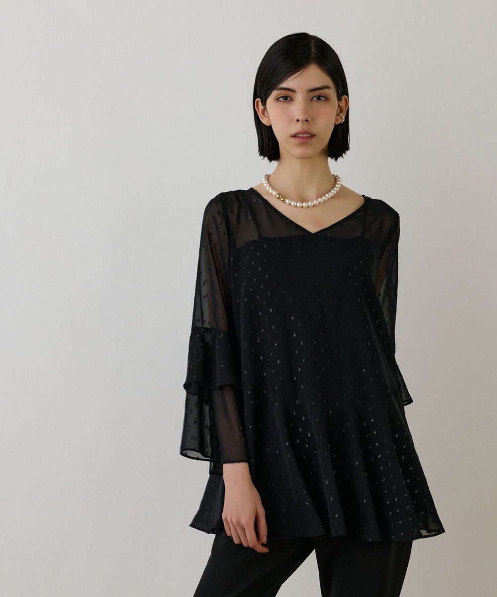 GRACE CONTINENTAL フィルムジャガードフリルトップ 