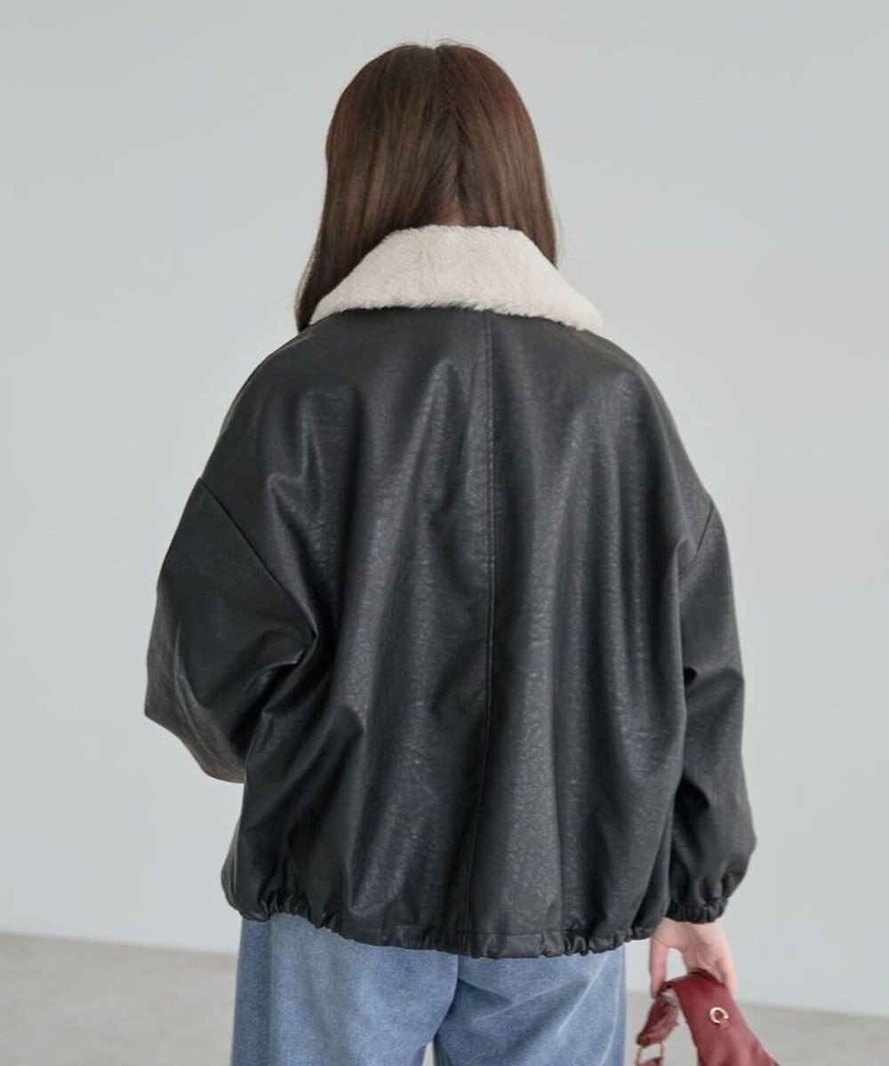 Green Parks ・ＥＬＥＮＣＡＲＥ　ＤＵＥフェイクレザーＺＩＰブルゾ 