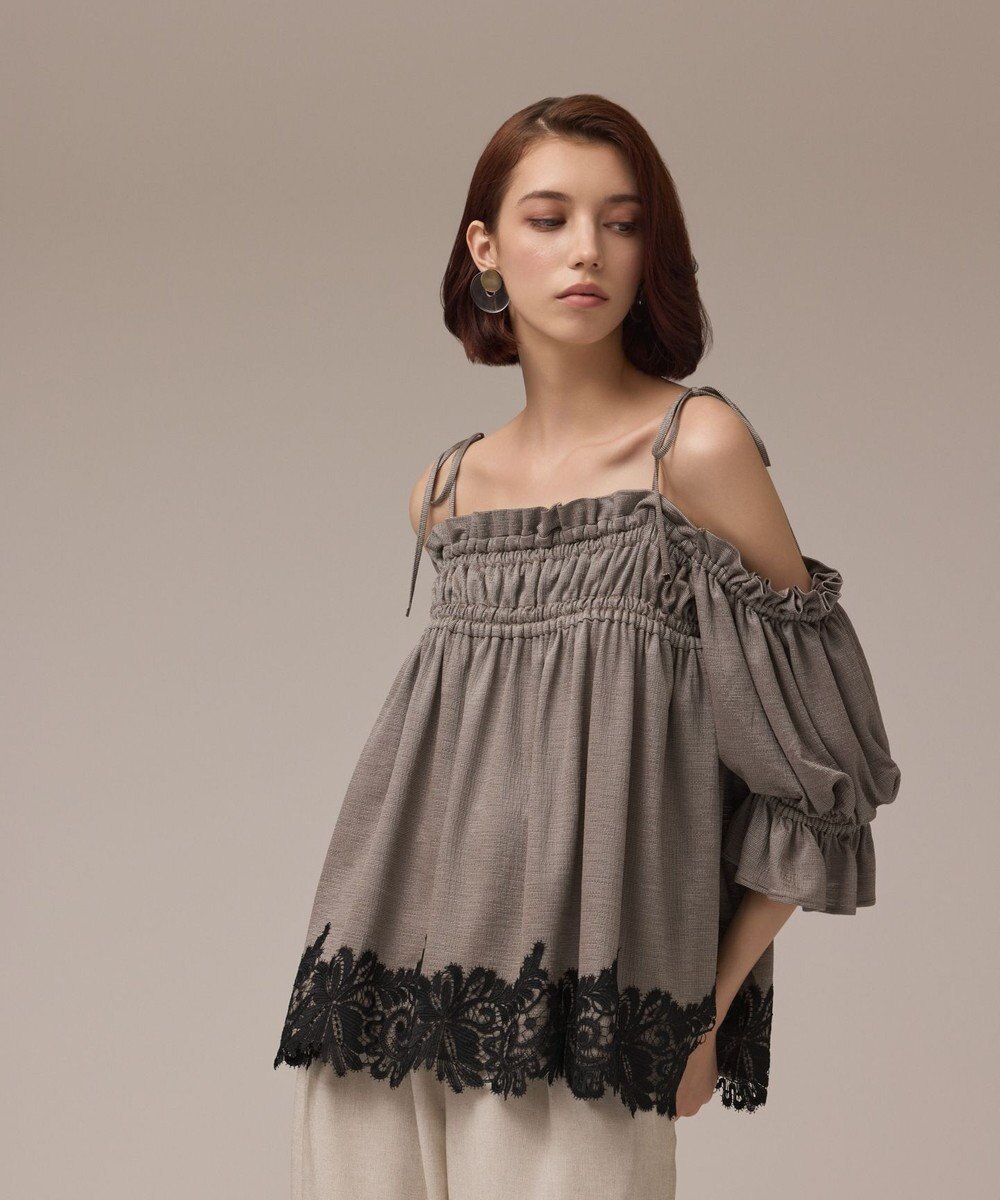 GRACE CONTINENTAL ギャザーフレアトップ 