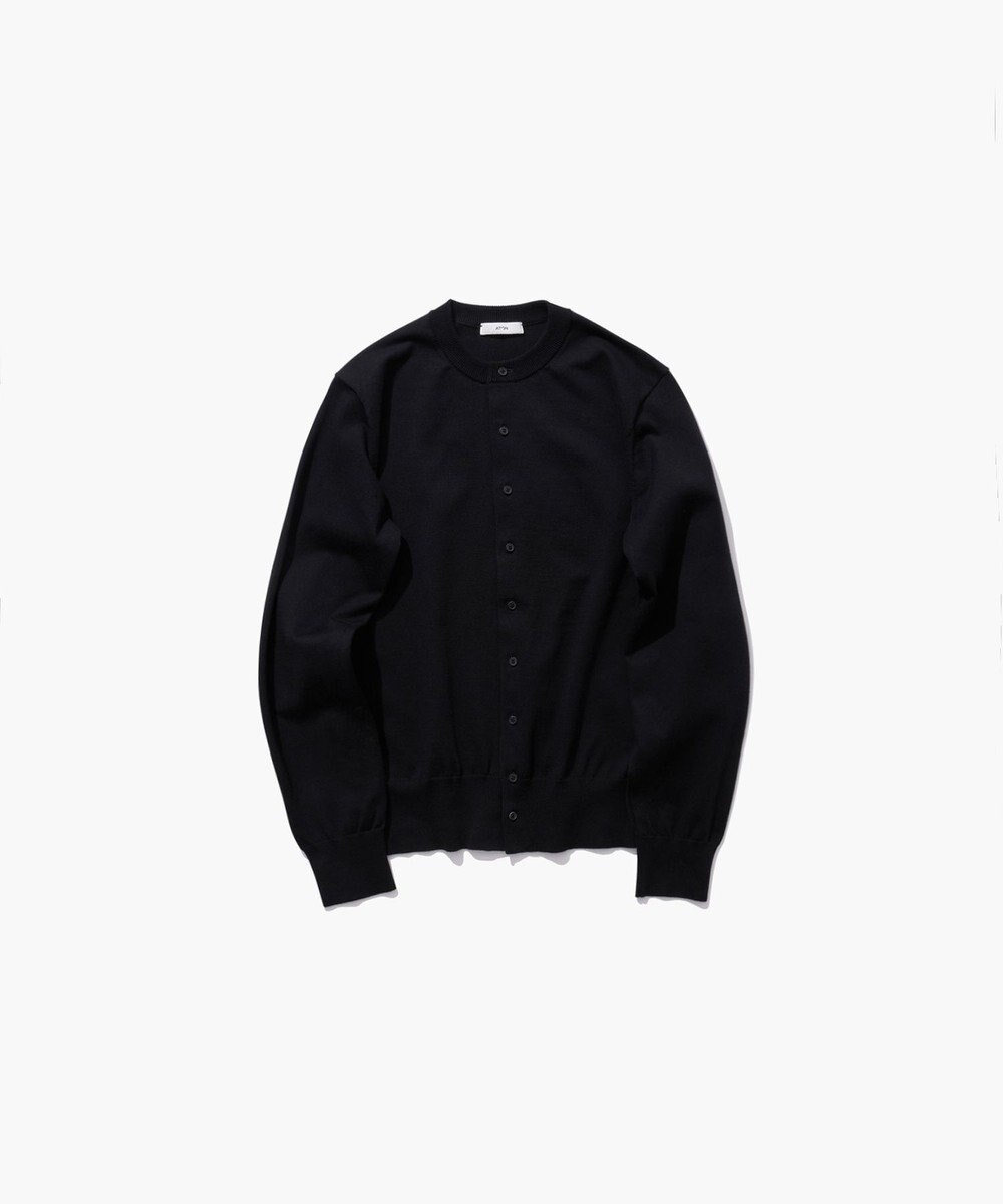 ATON FINE COMPACT COTTON | クルーネックカーディガン 