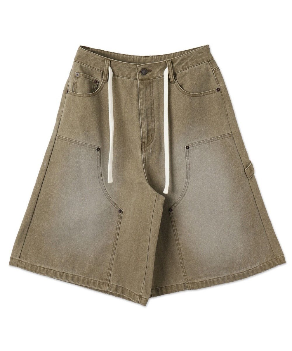 WEGO ウエストドロストダブルニーバギーハーフパンツ 