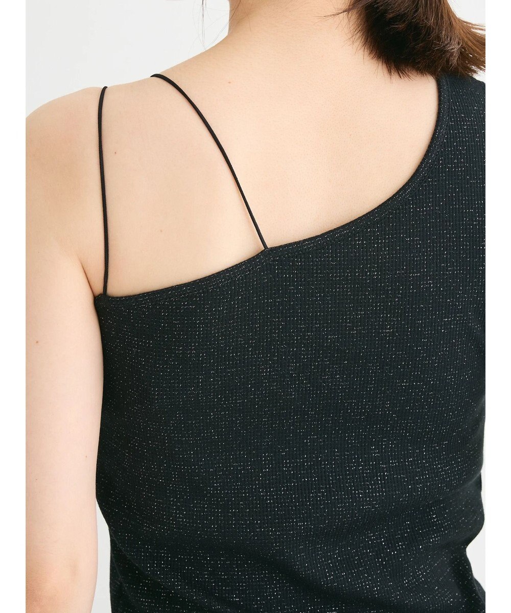 Green Parks カップ付きアシンメトリーラメタンクトップ 