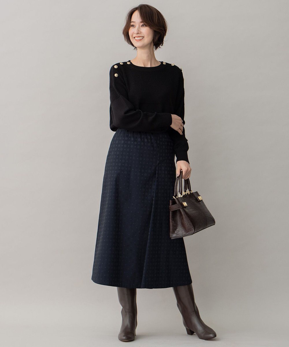 自由区 【洗える】ウールミックス フレンチマリン風ニット 