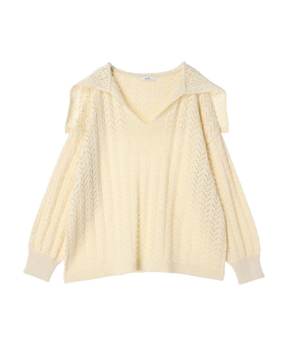 earth music&ecology ビッグカラーニットプルオーバー 