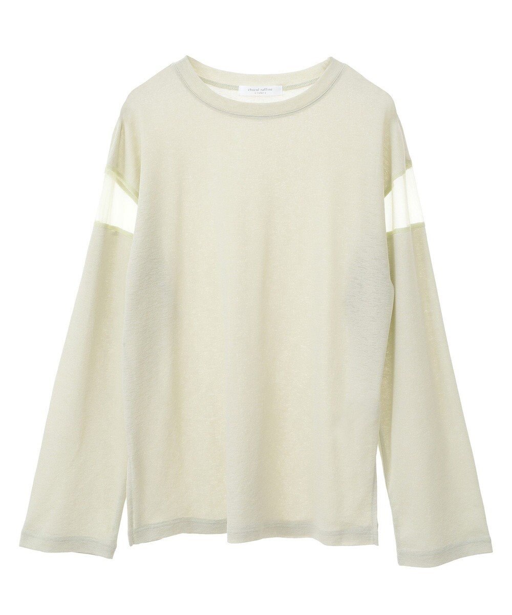 Green Parks シアー切替長袖プルオーバー 