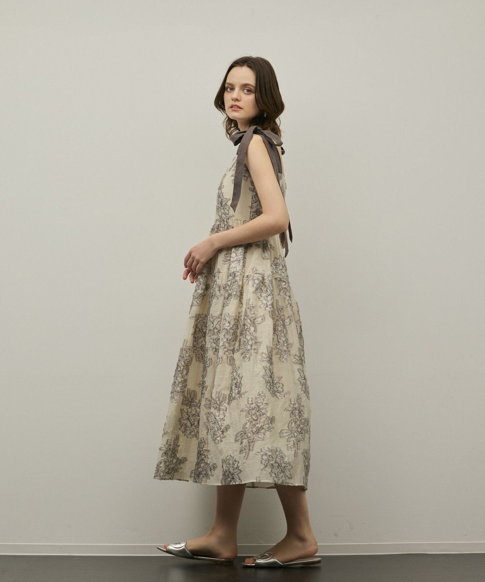 GRACE CONTINENTAL シアージャガードティアードワンピース 