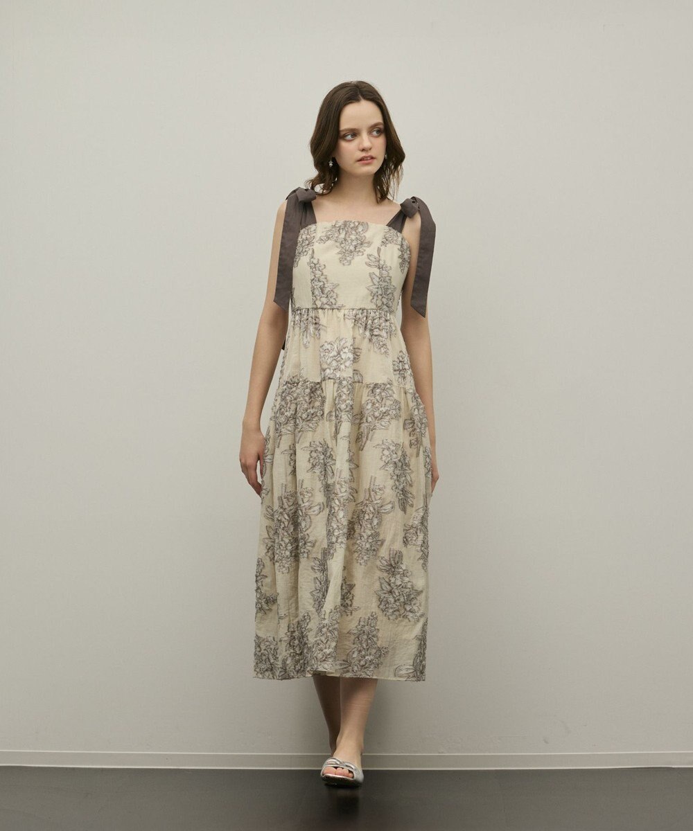 GRACE CONTINENTAL シアージャガードティアードワンピース 