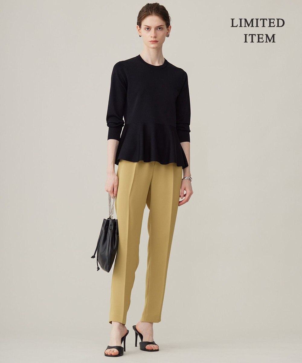 ICB L 【WEB限定・洗える】シンセティックヤーンスムース ペプラムニット 